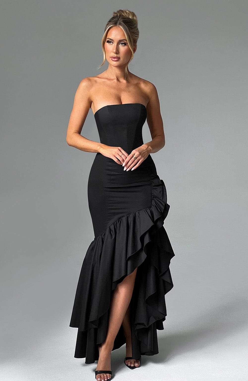 Angelina Maxi Dress - Black C.F
