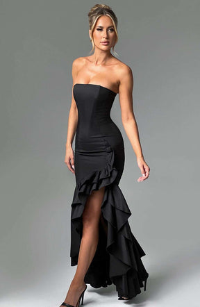 Angelina Maxi Dress - Black C.F