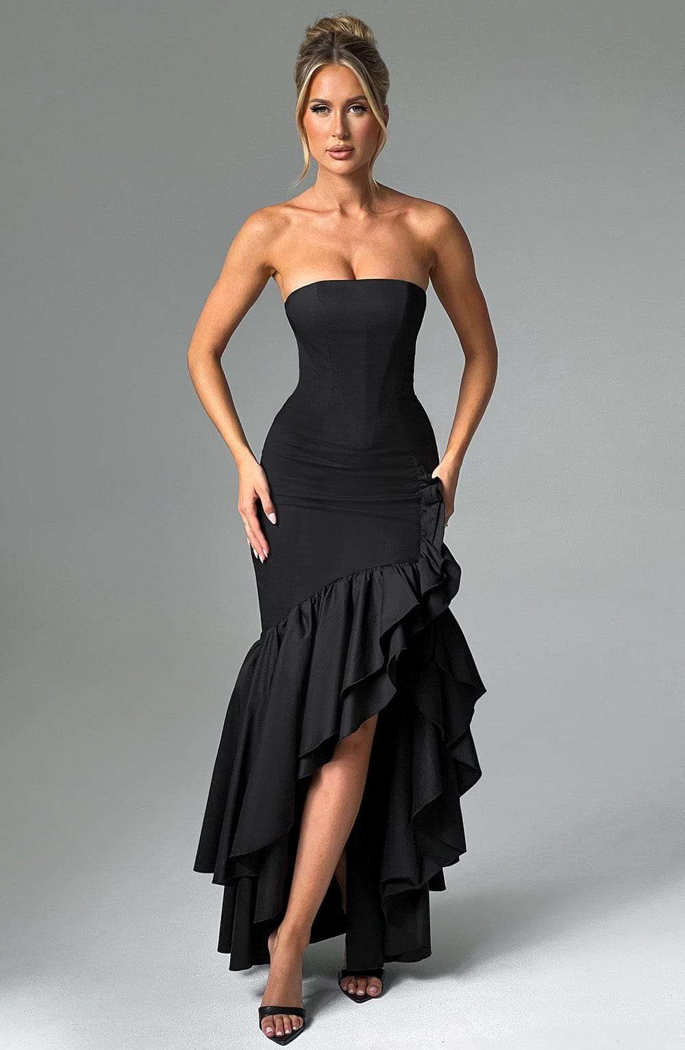 Angelina Maxi Dress - Black C.F
