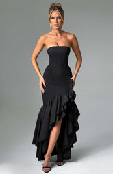 Angelina Maxi Dress - Black C.F