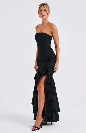 Angelina Maxi Dress - Black C.F