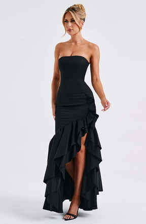 Angelina Maxi Dress - Black C.F
