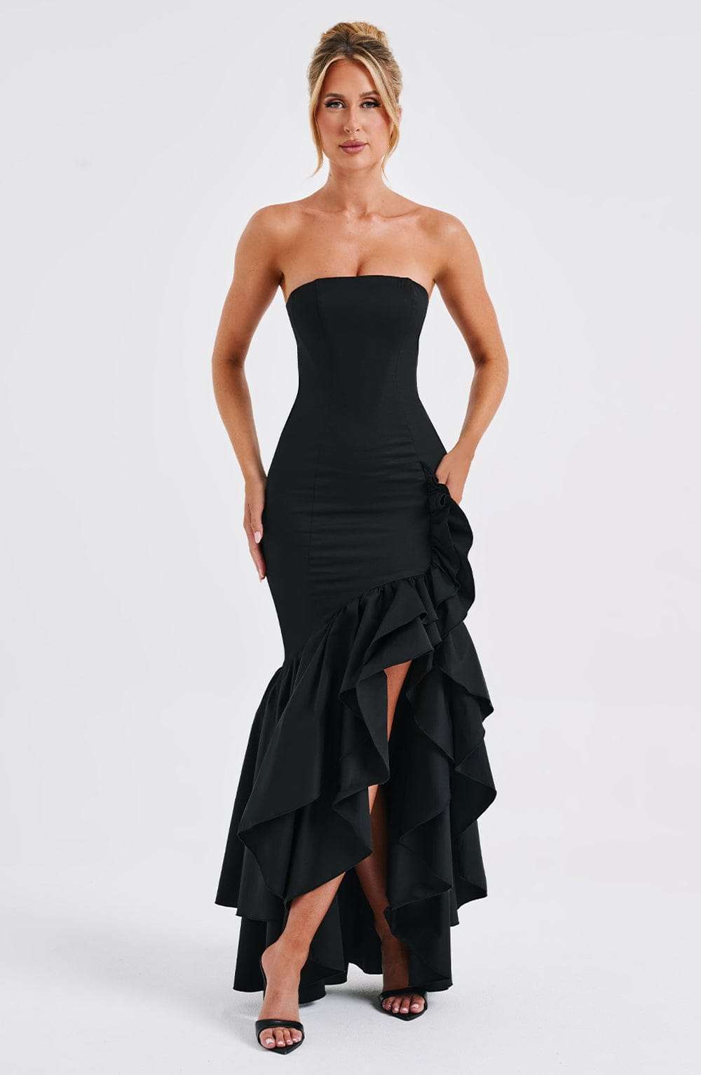 Angelina Maxi Dress - Black C.F