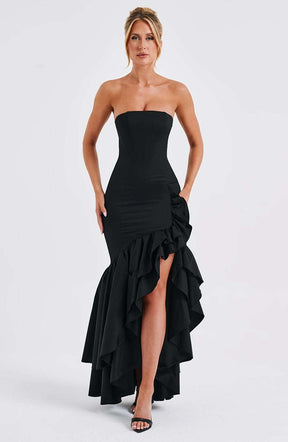 Angelina Maxi Dress - Black C.F