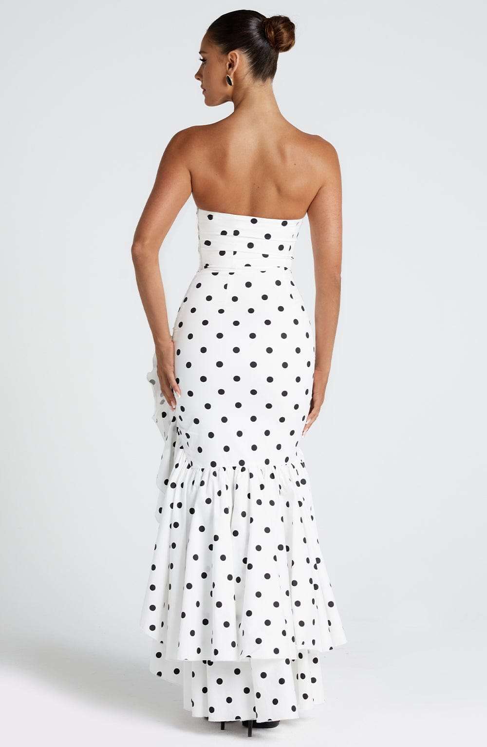Angelina Maxi Dress - Black Polka Dot Print C.F