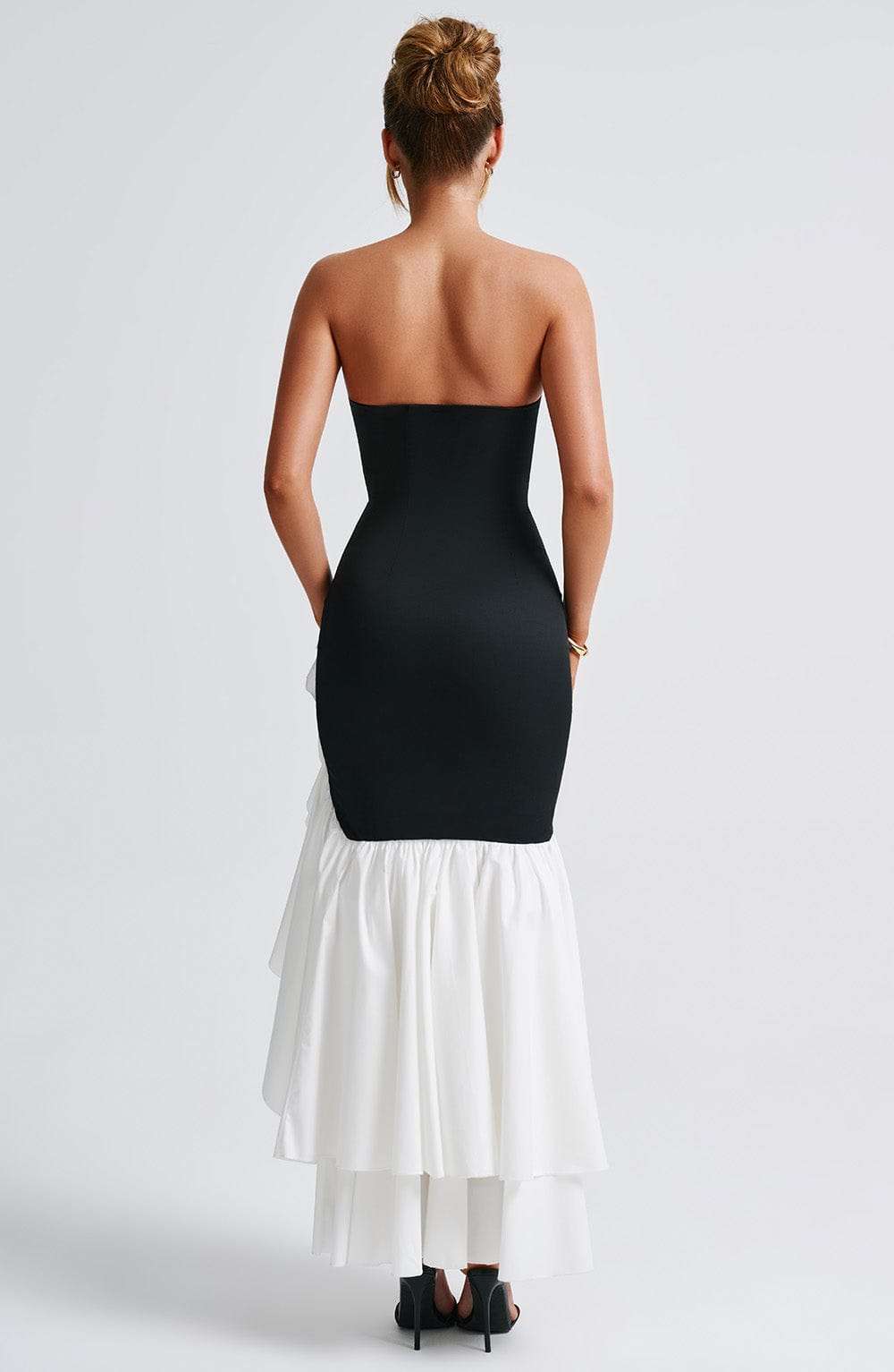 Angelina Maxi Dress - Black/White C.F
