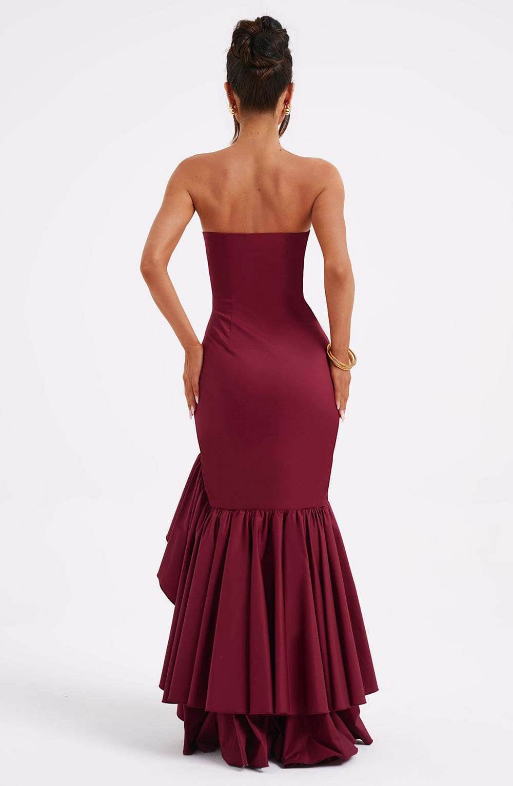 Angelina Maxi Dress - Burgundy C.F