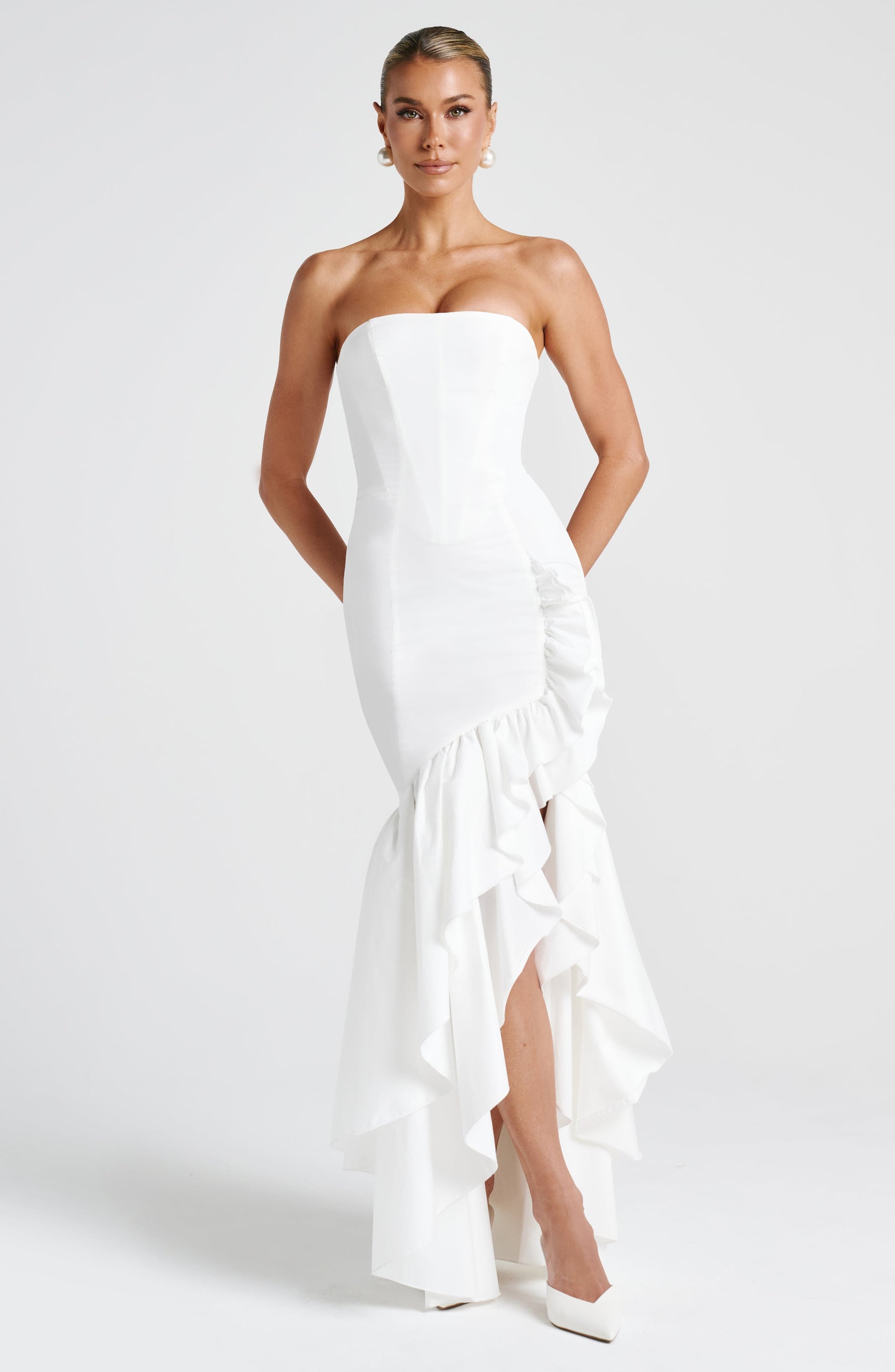 Angelina Maxi Dress - Ivory C.F