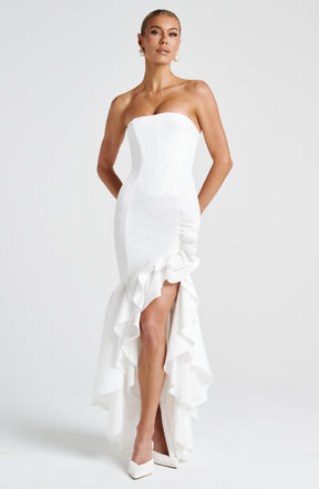 Angelina Maxi Dress - Ivory C.F