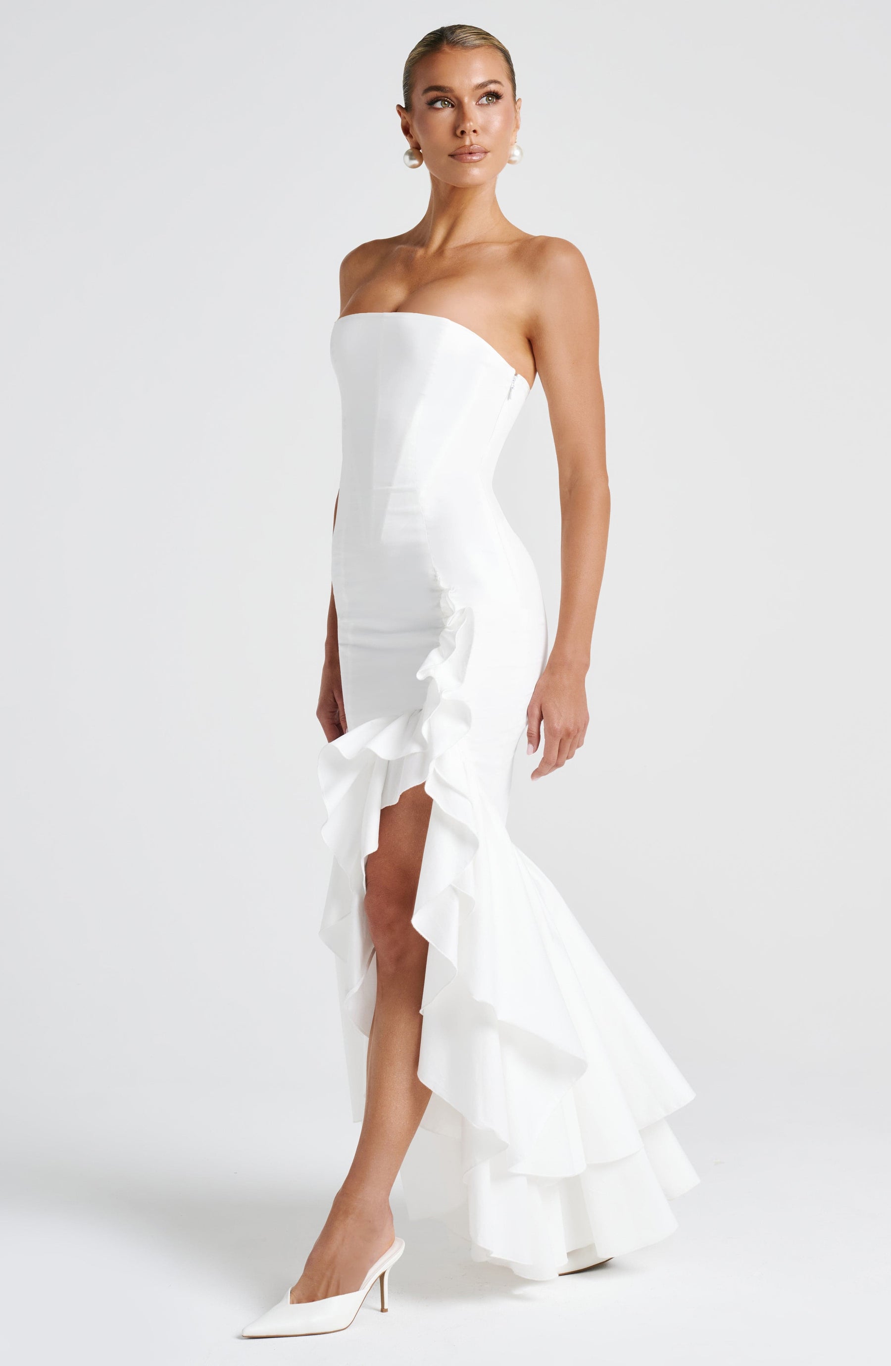 Angelina Maxi Dress - Ivory C.F