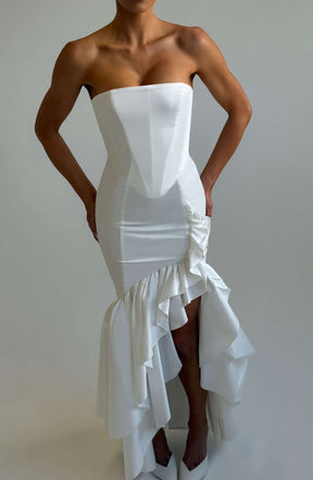 Angelina Maxi Dress - Ivory C.F