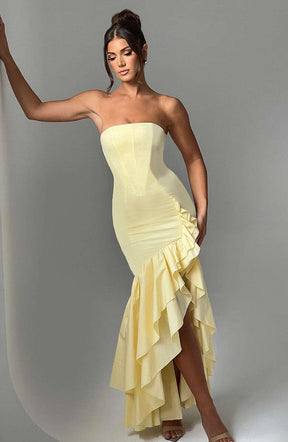Angelina Maxi Dress - Lemon C.F