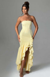 Angelina Maxi Dress - Lemon C.F