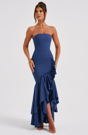 Angelina Maxi Dress - Navy C.F