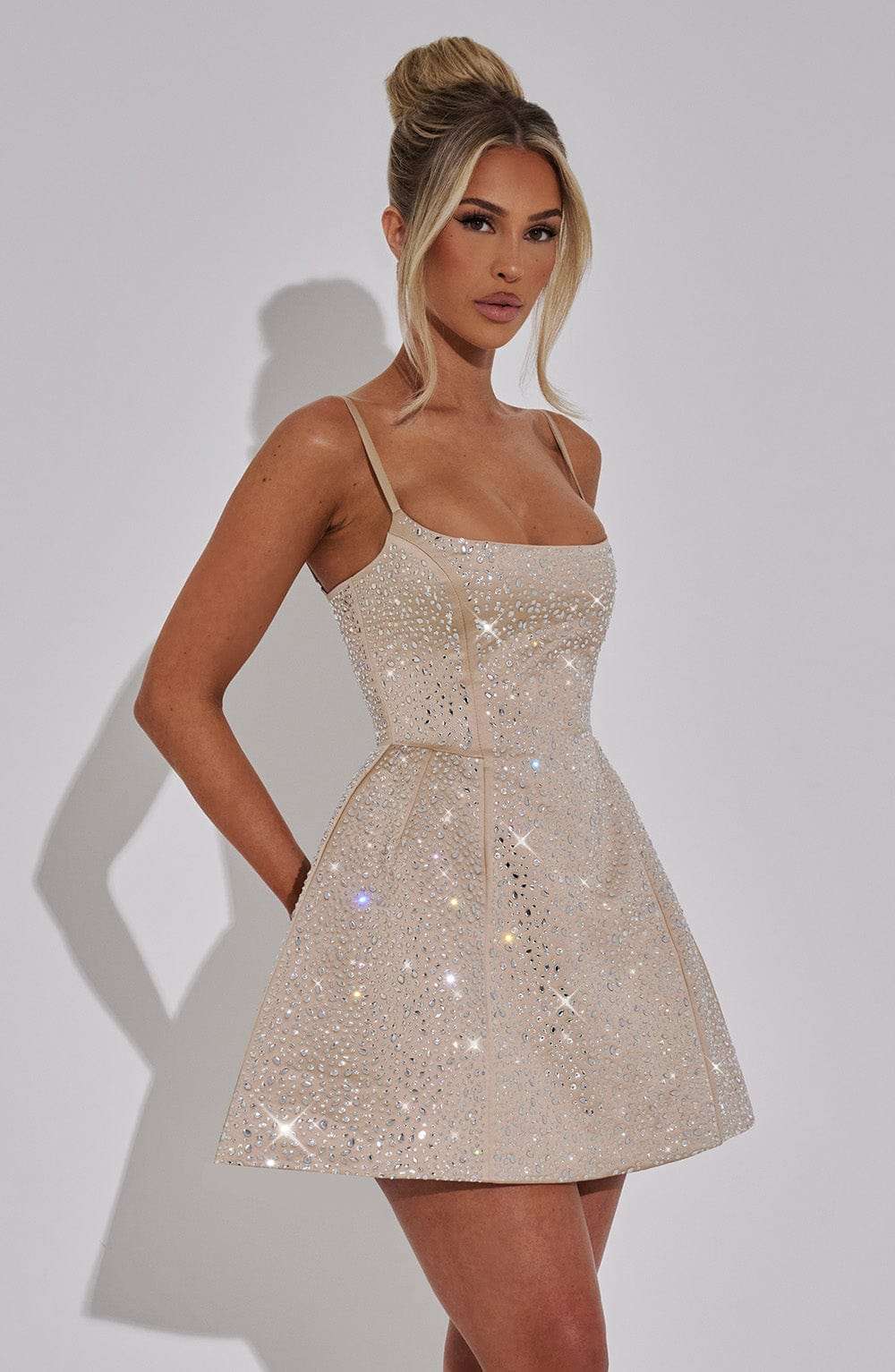 Angelique Mini Dress - Champagne L.F