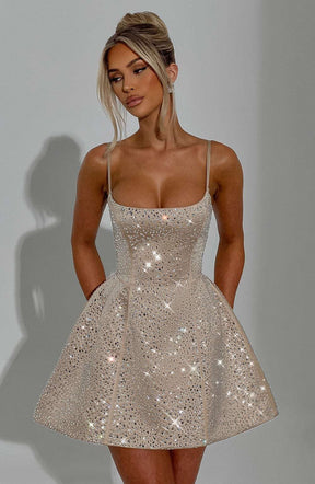 Angelique Mini Dress - Champagne L.F