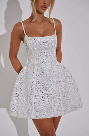 Angelique Mini Dress - Ivory L.F