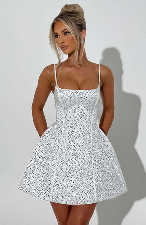 Angelique Mini Dress - Ivory L.F