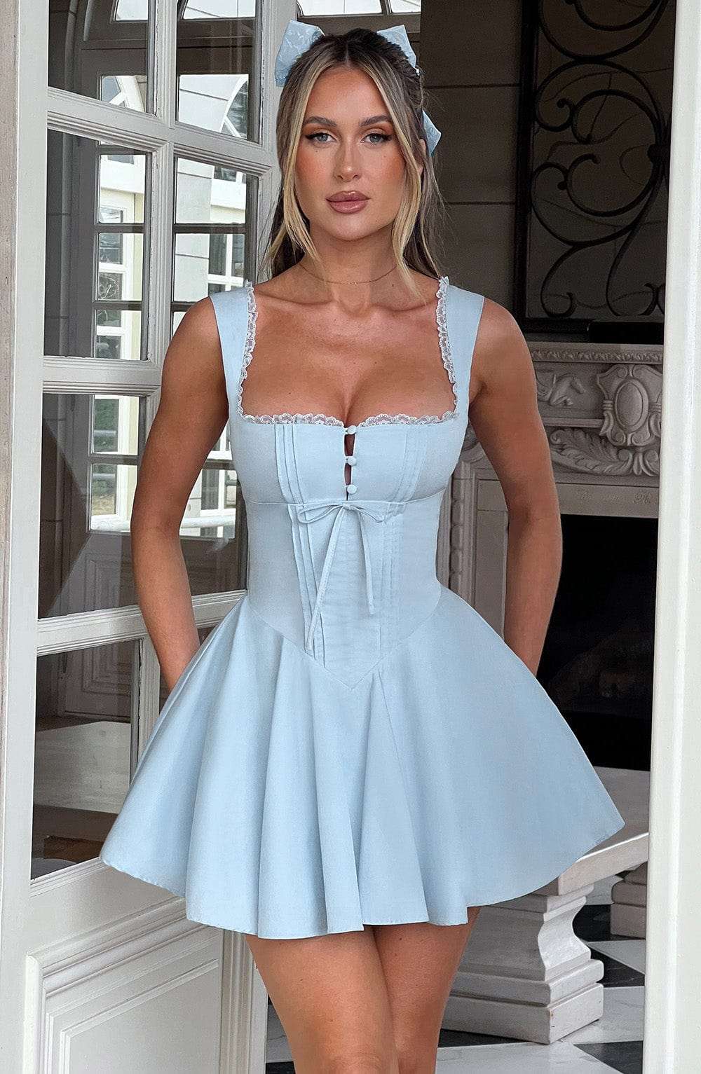 Antonella Mini Dress - Blue R.F