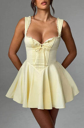 Antonella Mini Dress - Lemon R.F