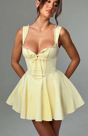 Antonella Mini Dress - Lemon R.F
