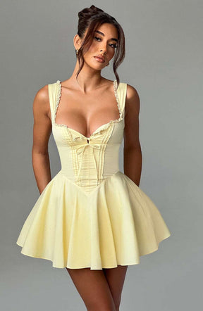 Antonella Mini Dress - Lemon R.F