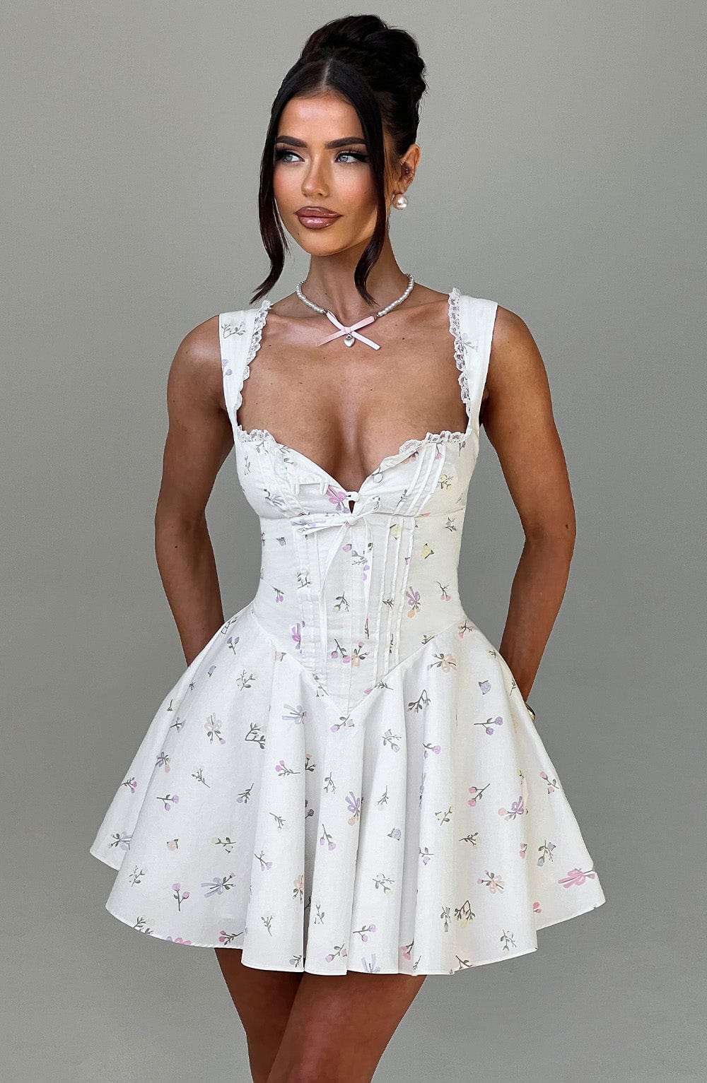 Antonella Mini Dress - Multi Floral Print R.F