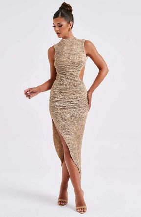 Aphrodite Midi Dress - Beige L.F