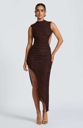 Aphrodite Midi Dress - Plum Brown L.F