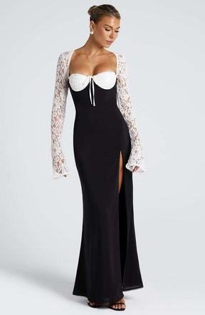 Aria Maxi Dress - Black/White L.F