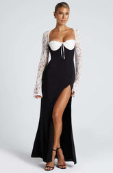Aria Maxi Dress - Black/White L.F