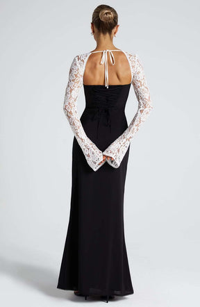 Aria Maxi Dress - Black/White L.F