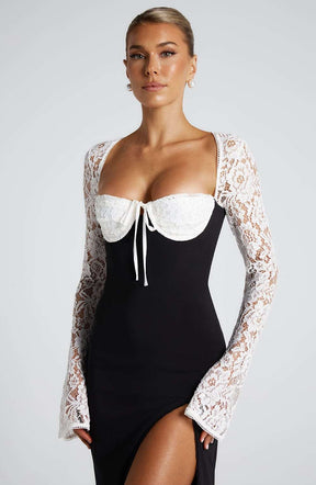 Aria Maxi Dress - Black/White L.F