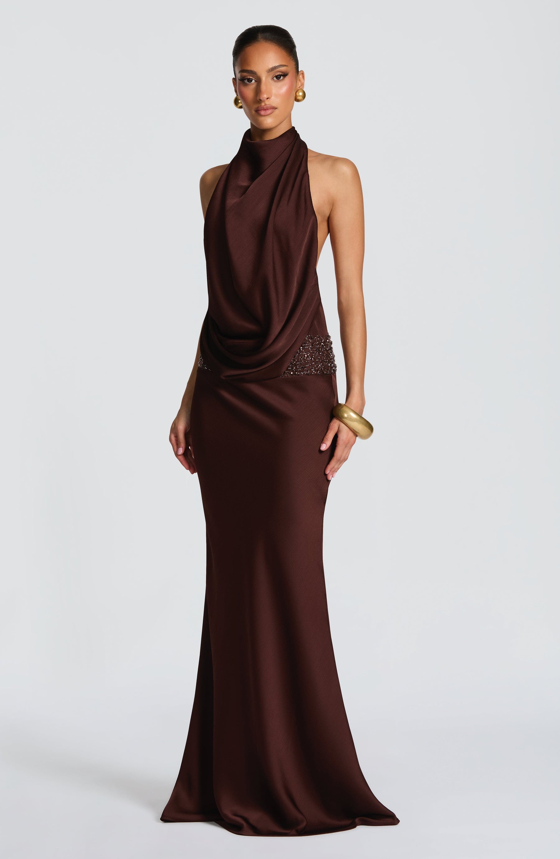 Armelle Maxi Dress - Plum Brown R.F