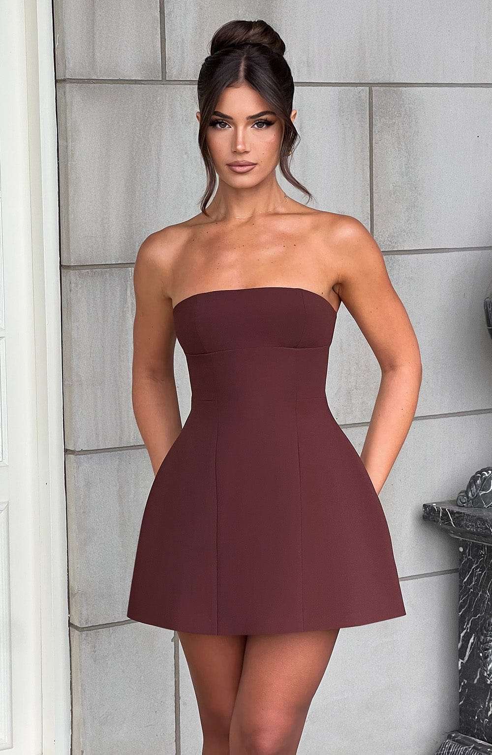 Asha Mini Dress - Brown M.T