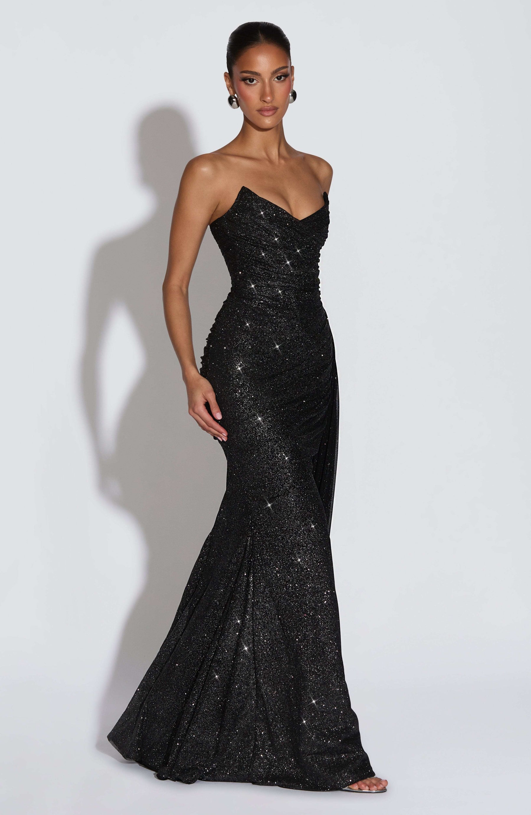Ashika Maxi Dress - Black Sparkle L.F