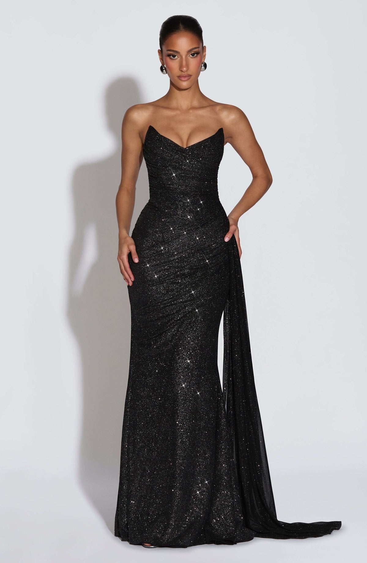 Ashika Maxi Dress - Black Sparkle L.F
