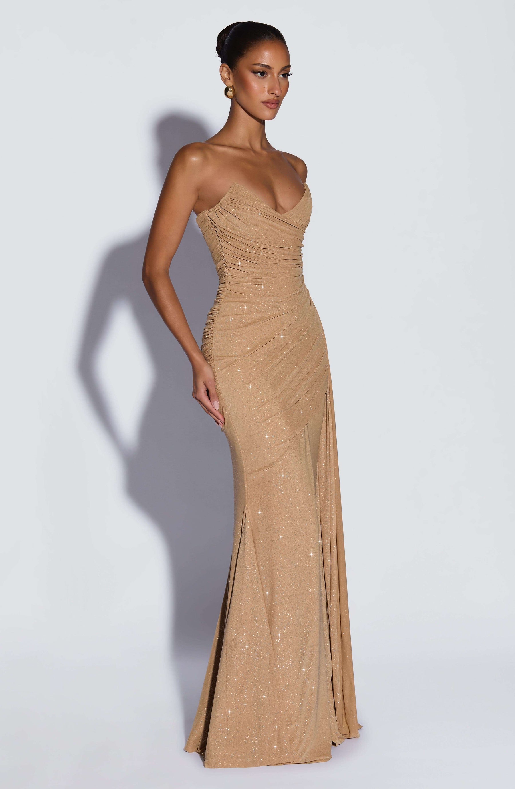 Ashika Maxi Dress - Gold Sparkle L.F