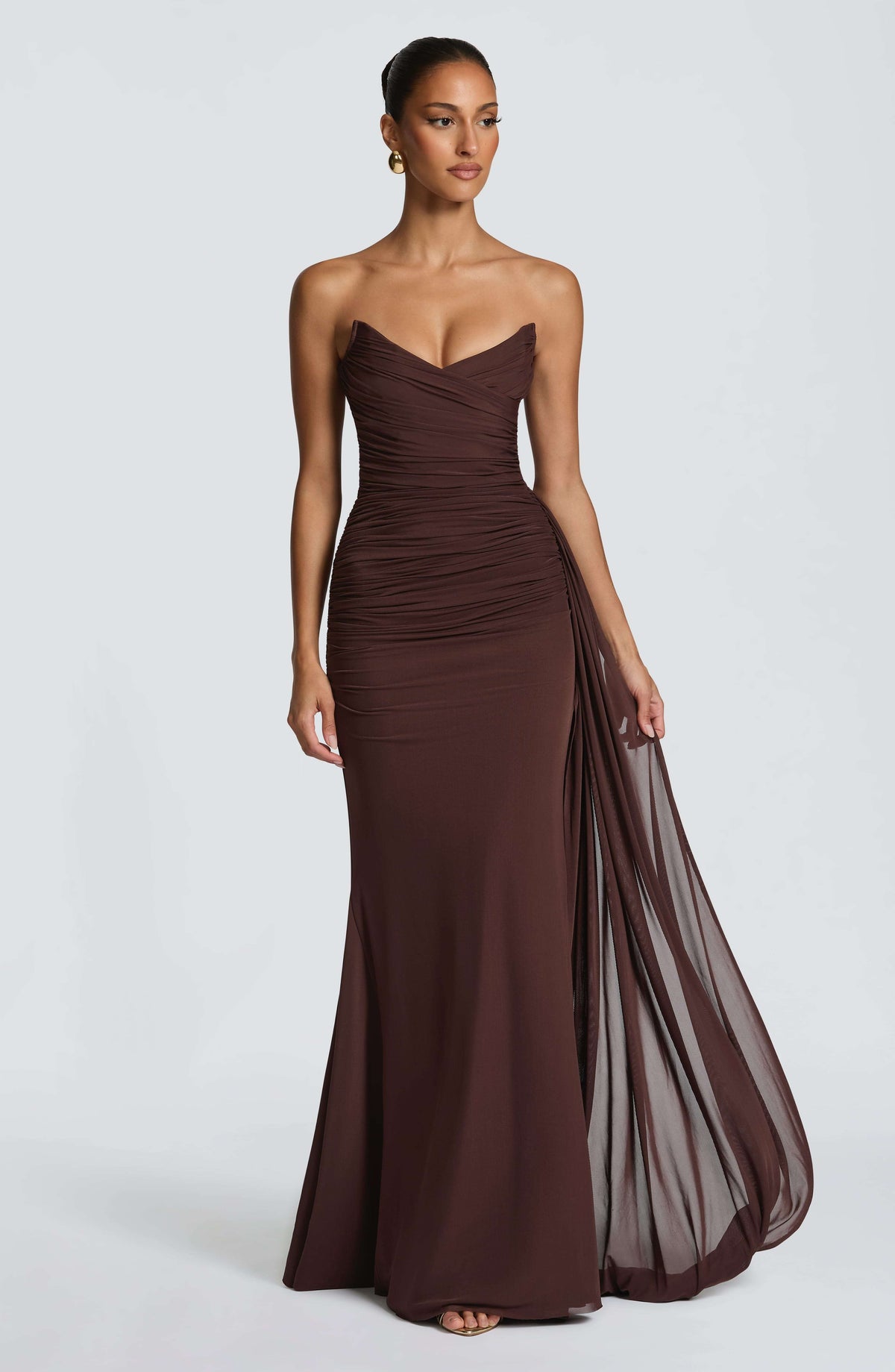 Ashika Maxi Dress - Plum Brown L.F