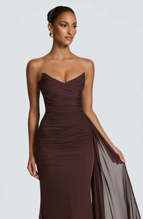 Ashika Maxi Dress - Plum Brown L.F