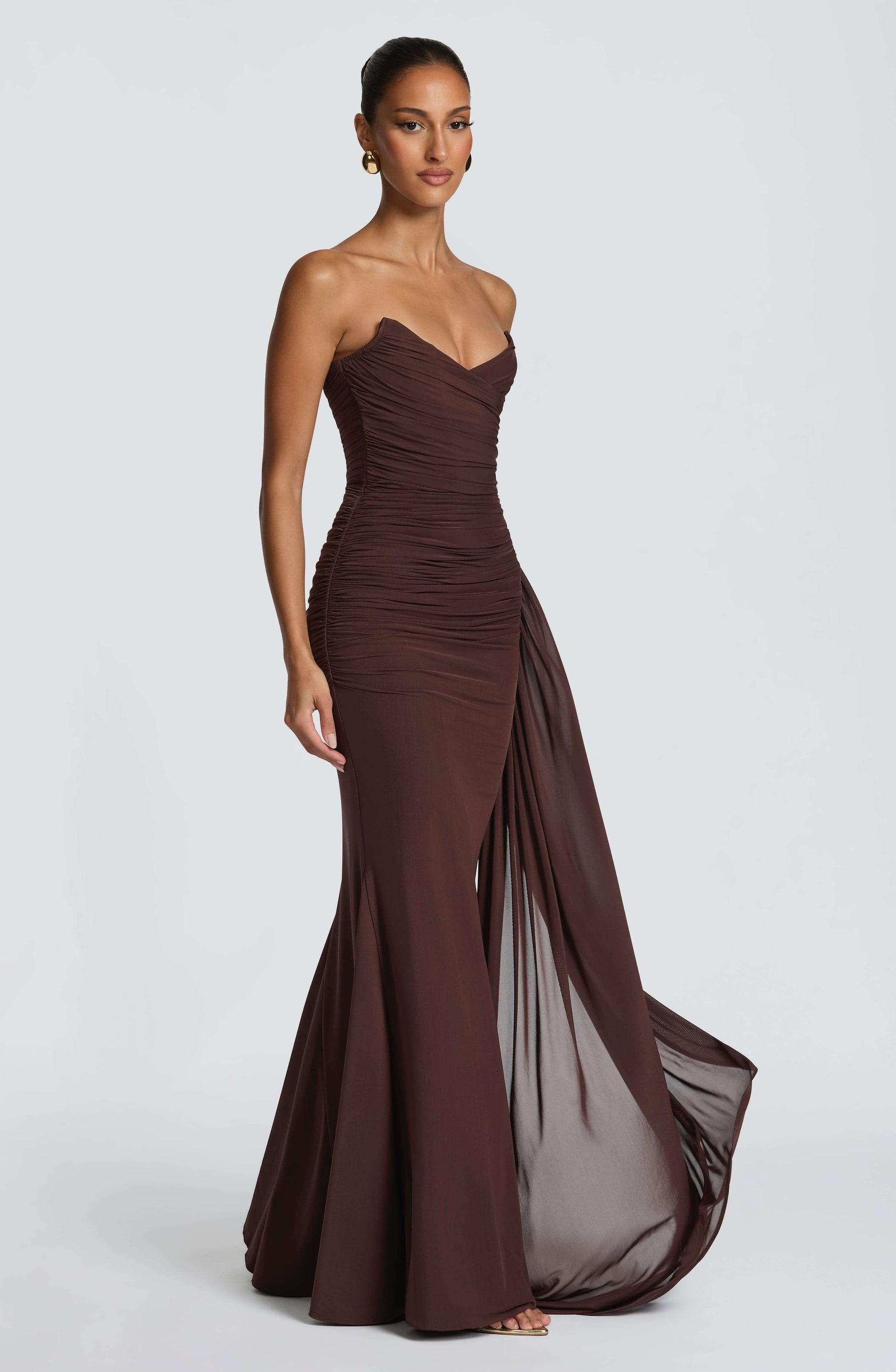Ashika Maxi Dress - Plum Brown L.F