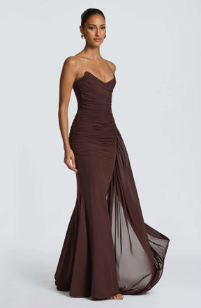 Ashika Maxi Dress - Plum Brown L.F