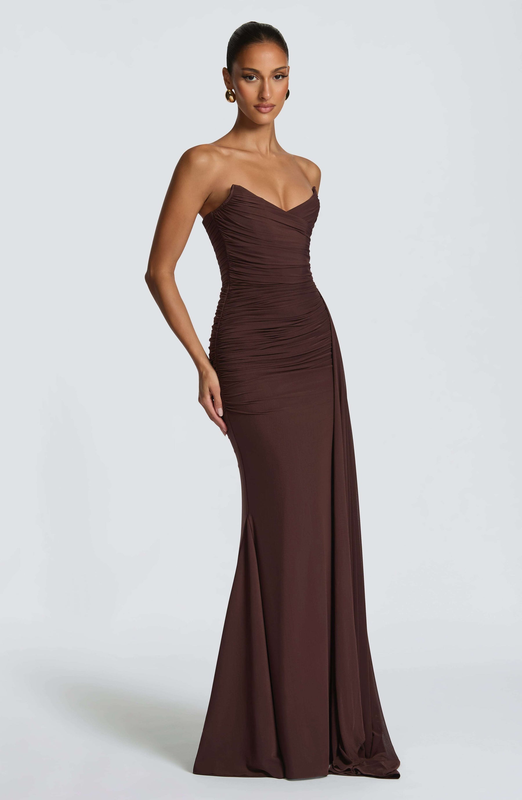 Ashika Maxi Dress - Plum Brown L.F