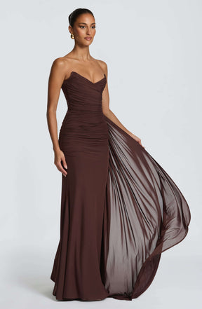 Ashika Maxi Dress - Plum Brown L.F