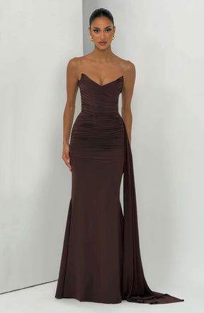 Ashika Maxi Dress - Plum Brown L.F