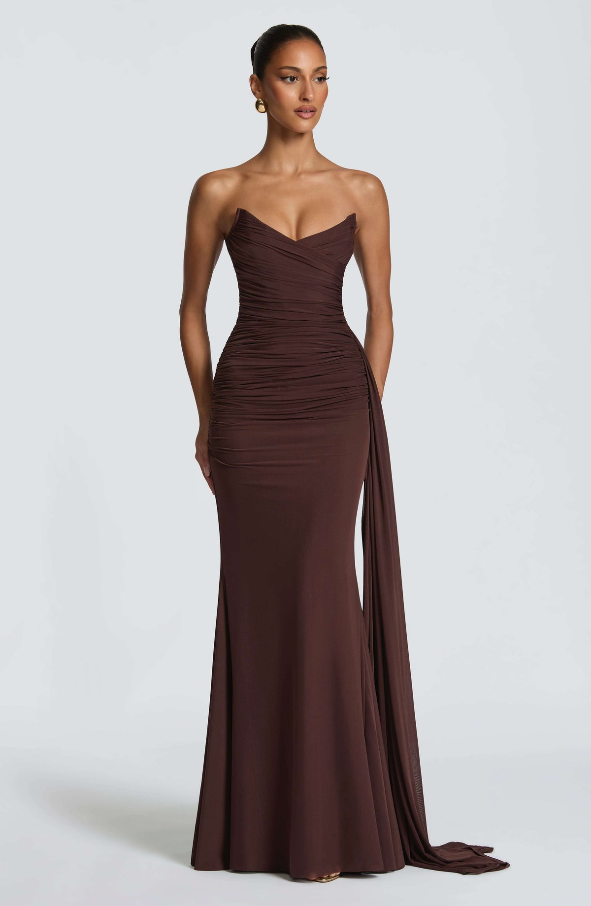 Ashika Maxi Dress - Plum Brown L.F