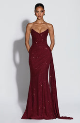 Ashika Maxi Dress - Wine Sparkle L.F