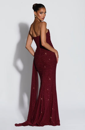 Ashika Maxi Dress - Wine Sparkle L.F