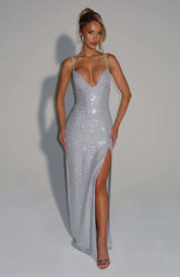 Ashton Maxi Dress - Silver R.F