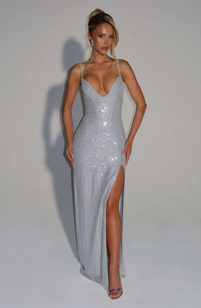Ashton Maxi Dress - Silver R.F